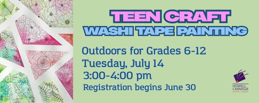 Register for Teen Washi Tape Painting Craft